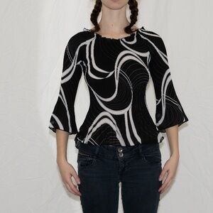 Y2k off the shoulder mesh blouse ruched stretchy size small jaipur polyester